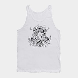 Flower Girl with Butterflies Tank Top